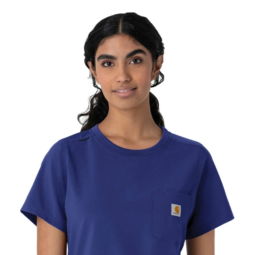 Blusa médica feminina Force Cross-Flex com gola redonda