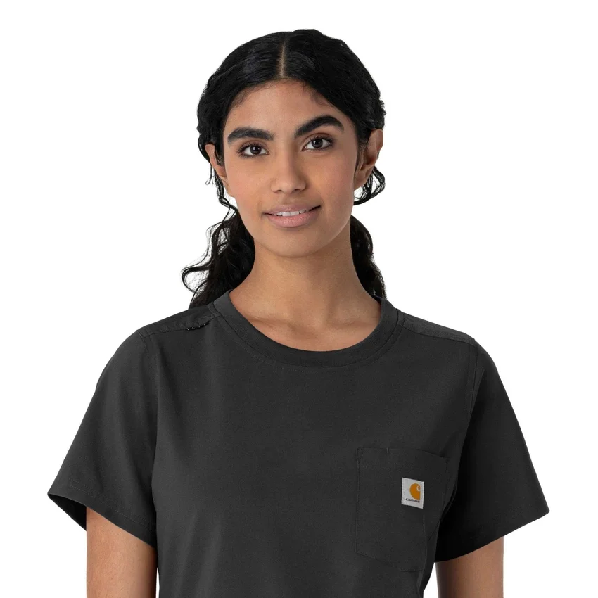 Blusa médica feminina Force Cross-Flex com gola redonda