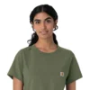 Blusa médica feminina Force Cross-Flex com gola redonda