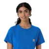 Blusa médica feminina Force Cross-Flex com gola redonda