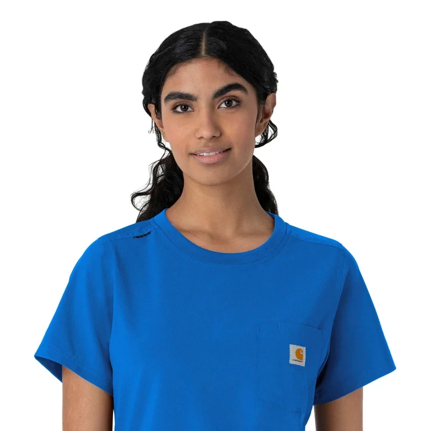 Blusa médica feminina Force Cross-Flex com gola redonda