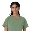 Blusa médica feminina Force Cross-Flex com gola redonda