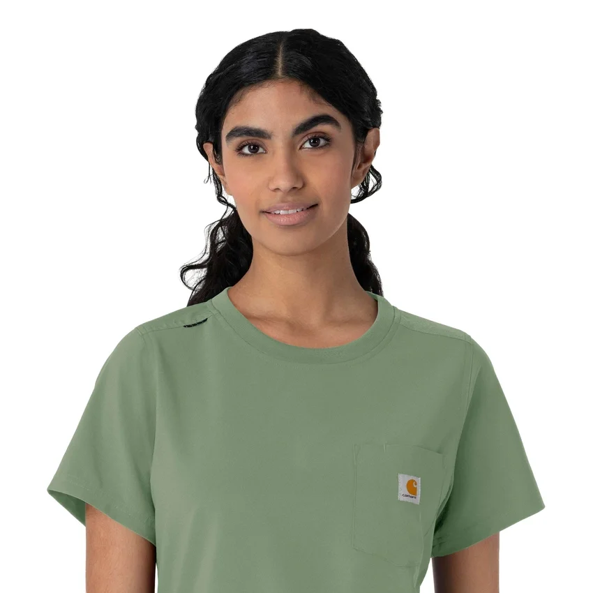 Blusa médica feminina Force Cross-Flex com gola redonda