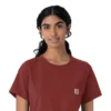 Blusa médica feminina Force Cross-Flex com gola redonda