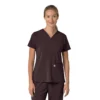 Blusa médica feminina Force Cross-Flex com painéis elásticos e decote em V