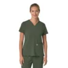Blusa médica feminina Force Cross-Flex com painéis elásticos e decote em V
