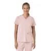 Blusa médica feminina Force Cross-Flex com painéis elásticos e decote em V