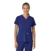 Blusa médica feminina Force Cross-Flex com painéis elásticos e decote em V