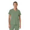 Blusa médica feminina Force Cross-Flex com painéis elásticos e decote em V
