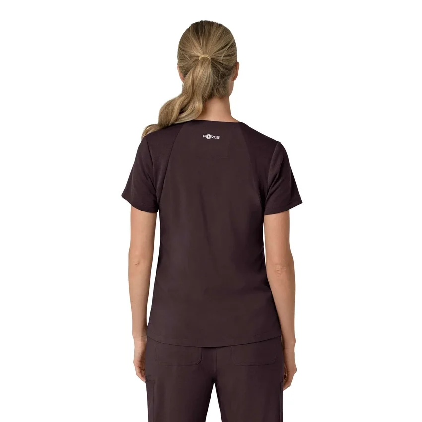 Blusa médica feminina Force Cross-Flex com painéis elásticos e decote em V