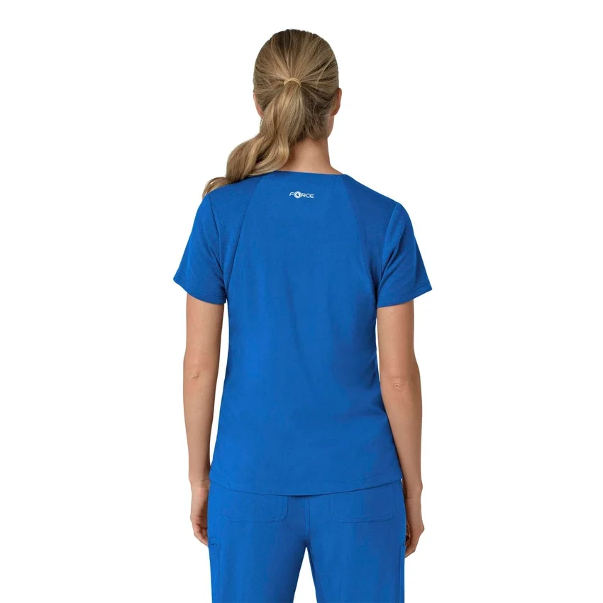 Blusa médica feminina Force Cross-Flex com painéis elásticos e decote em V