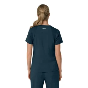 Blusa médica feminina Force Cross-Flex com painéis elásticos e decote em V