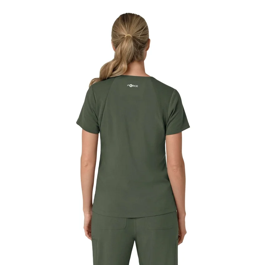 Blusa médica feminina Force Cross-Flex com painéis elásticos e decote em V
