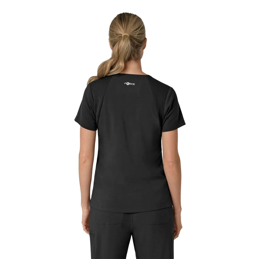 Blusa médica feminina Force Cross-Flex com painéis elásticos e decote em V