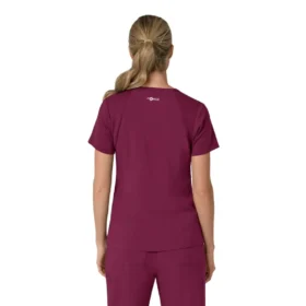 Blusa médica feminina Force Cross-Flex com painéis elásticos e decote em V