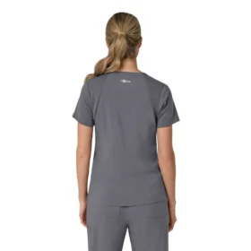Blusa médica feminina Force Cross-Flex com painéis elásticos e decote em V