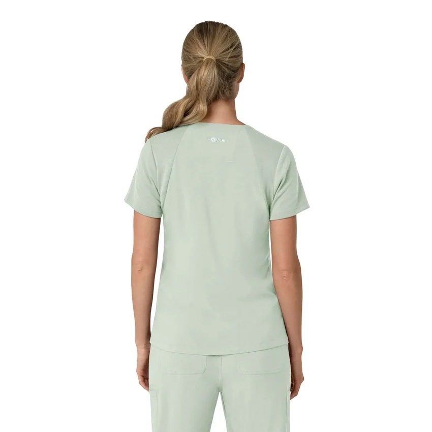Blusa médica feminina Force Cross-Flex com painéis elásticos e decote em V