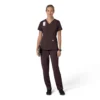 Blusa médica feminina Force Cross-Flex com painéis elásticos e decote em V