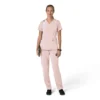 Blusa médica feminina Force Cross-Flex com painéis elásticos e decote em V