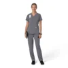Blusa médica feminina Force Cross-Flex com painéis elásticos e decote em V