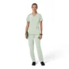 Blusa médica feminina Force Cross-Flex com painéis elásticos e decote em V