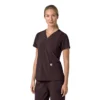 Blusa médica feminina Force Cross-Flex com painéis elásticos e decote em V