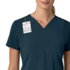 Blusa médica feminina Force Cross-Flex com painéis elásticos e decote em V