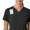 Blusa médica feminina Force Cross-Flex com painéis elásticos e decote em V