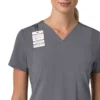 Blusa médica feminina Force Cross-Flex com painéis elásticos e decote em V