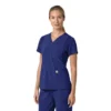 Blusa médica feminina Force Cross-Flex com painéis elásticos e decote em V