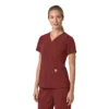 Blusa médica feminina Force Cross-Flex com painéis elásticos e decote em V