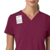Blusa médica feminina Force Cross-Flex com painéis elásticos e decote em V