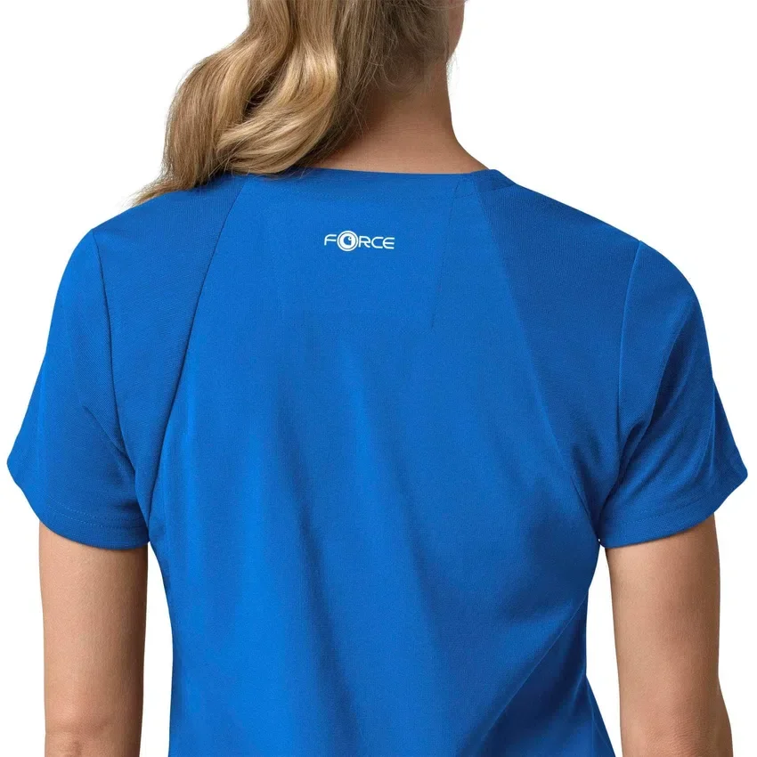 Blusa médica feminina Force Cross-Flex com painéis elásticos e decote em V
