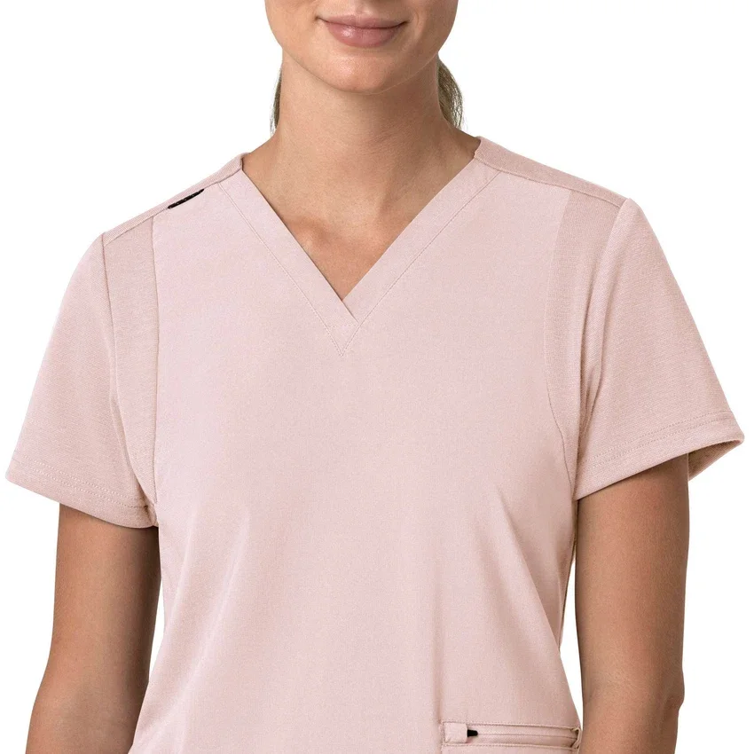 Blusa médica feminina Force Cross-Flex com painéis elásticos e decote em V