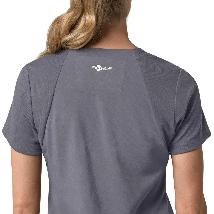 Blusa médica feminina Force Cross-Flex com painéis elásticos e decote em V