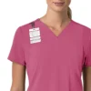 Blusa médica feminina Force Cross-Flex com painéis elásticos e decote em V