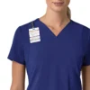 Blusa médica feminina Force Cross-Flex com painéis elásticos e decote em V