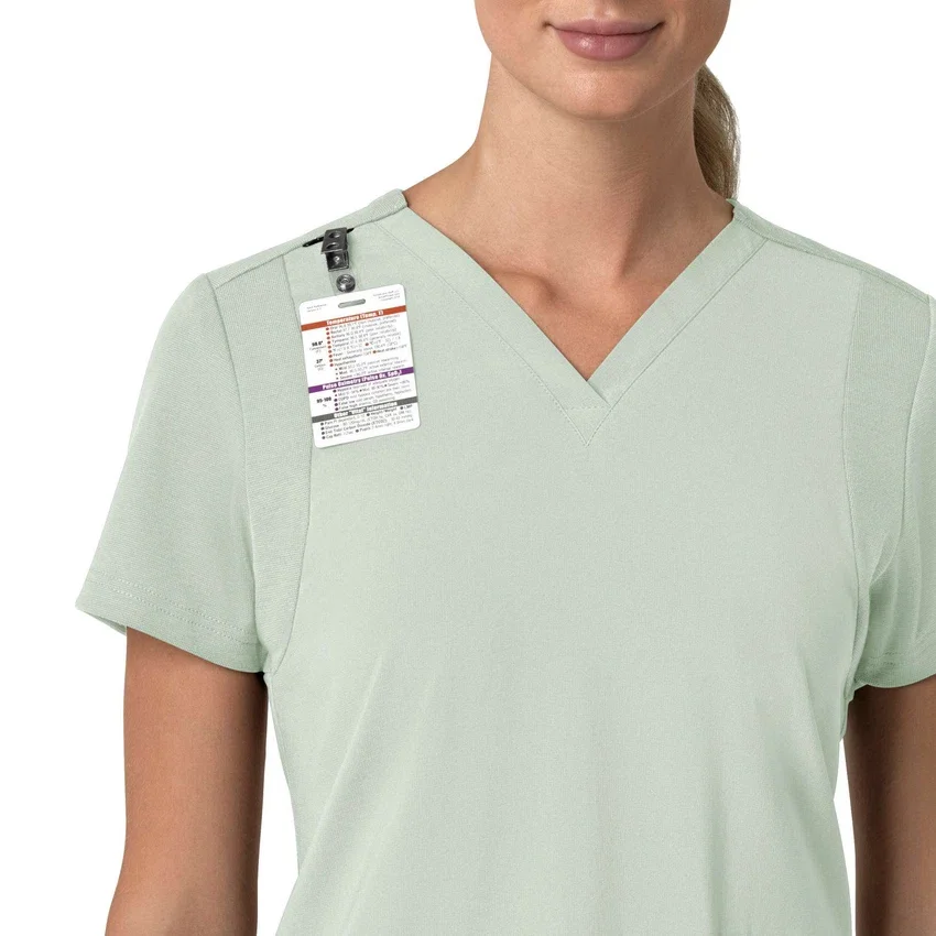 Blusa médica feminina Force Cross-Flex com painéis elásticos e decote em V