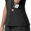 Blusa médica feminina Force Cross-Flex com painéis elásticos e decote em V