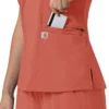 Blusa médica feminina Force Cross-Flex com painéis elásticos e decote em V
