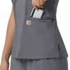 Blusa médica feminina Force Cross-Flex com painéis elásticos e decote em V