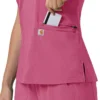 Blusa médica feminina Force Cross-Flex com painéis elásticos e decote em V