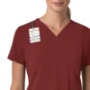 Blusa médica feminina Force Cross-Flex com painéis elásticos e decote em V