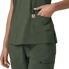 Blusa médica feminina Force Cross-Flex com painéis elásticos e decote em V