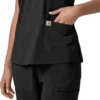 Blusa médica feminina Force Cross-Flex com painéis elásticos e decote em V