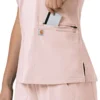 Blusa médica feminina Force Cross-Flex com painéis elásticos e decote em V