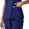 Blusa médica feminina Force Cross-Flex com painéis elásticos e decote em V