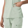 Blusa médica feminina Force Cross-Flex com painéis elásticos e decote em V