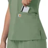 Blusa médica feminina Force Cross-Flex com painéis elásticos e decote em V