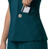 Blusa médica feminina Force Cross-Flex com painéis elásticos e decote em V
